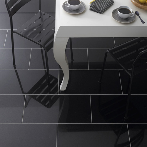 Black Polished Ceramic Floor Tiles