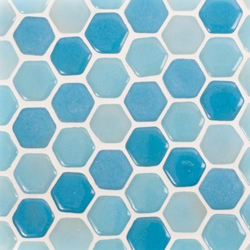 Blue Hexagon Mosaic Tiles