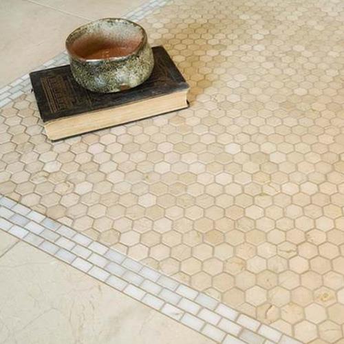 Cream Hexagon Mosaic Tiles