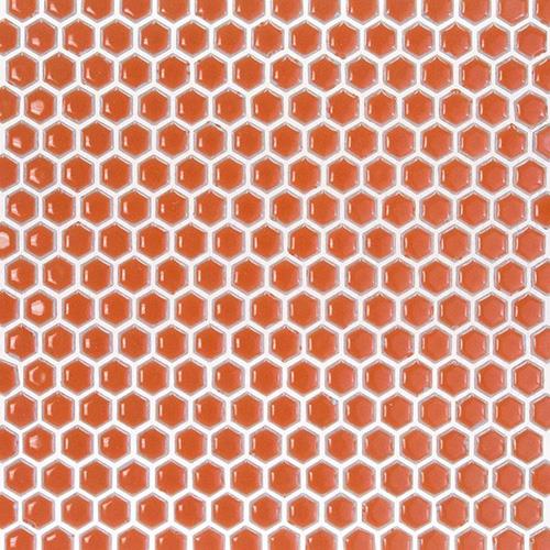 Red Hexagon Mosaic Tiles