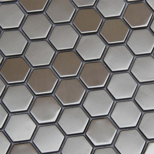 Silver Hexagon Mosaic Tiles