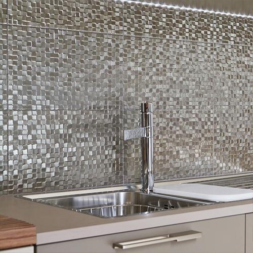 Silver Pressed Mosaic Tiles