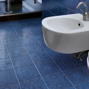 Blue Gloss Ceramic Floor Tiles