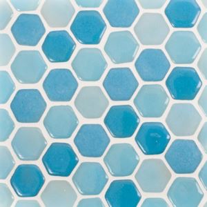 Blue Hexagon Mosaic Tiles