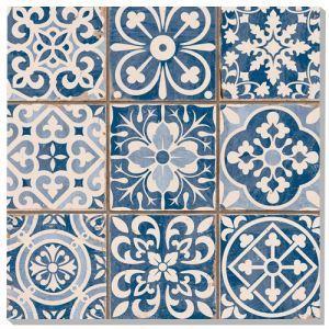 Blue Patterned Porcelain Floor Tiles