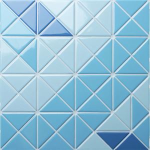 Blue Triangle Mosaic Tiles