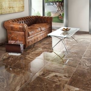 Brown Gloss Porcelain Floor Tiles