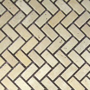 Cream Herringbone Mosaic Tiles