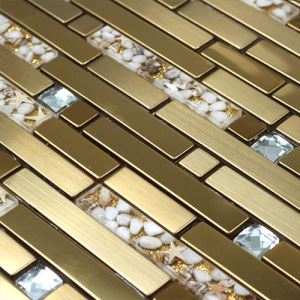 Golden Strip Mosaic Tiles