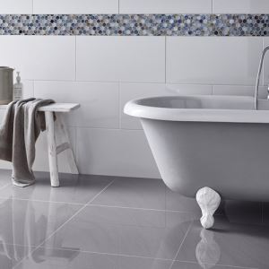 Grey Gloss Porcelain Floor Tiles