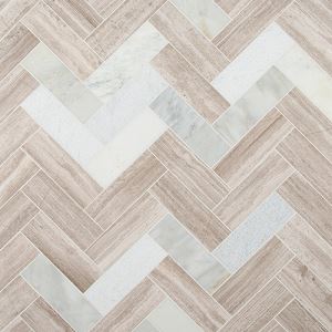 Mixed Herringbone Mosaic Tiles