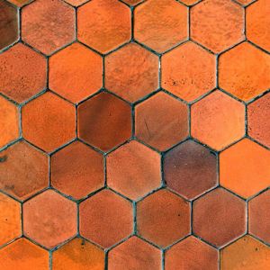 Orange Hexagon Mosaic Tiles