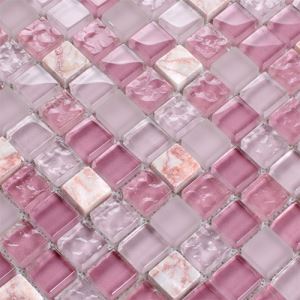 Pink Glass Mosaic Tiles