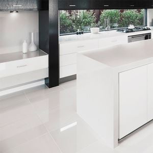 Pure White Gloss Porcelain Floor Tiles