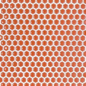 Red Hexagon Mosaic Tiles