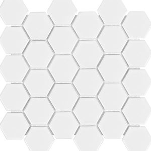 White Hexagon Mosaic Tiles