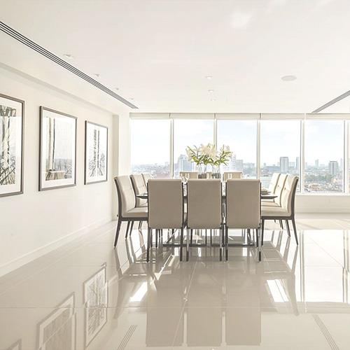 White Polished Ceramic Floor Tiles