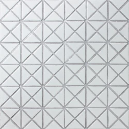 White Triangle Mosaic Tiles