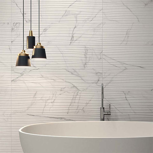 Saw-Pulled Surface Marble-Look Wall Porcelain Tile