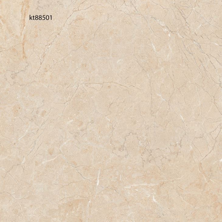 Beige Marble-Look Porcelain Floor Tile