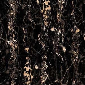 Black Marble-Look Floor Porcelain Tile