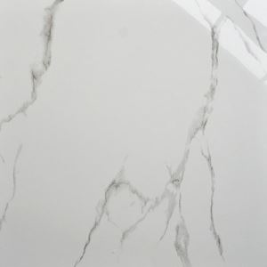Carara White Marble-Look Floor Porcelain Tile