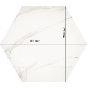 White Hexagon Kitchen Porcelain Floor Tile