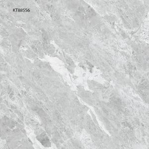 Grey Polished Marble-Look Floor Porcelain Tile