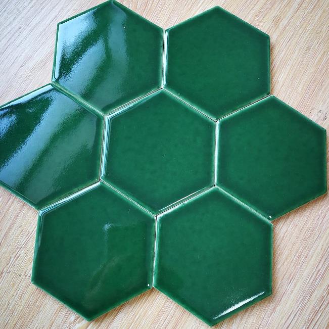 Green Hexagon Mosaic Tiles